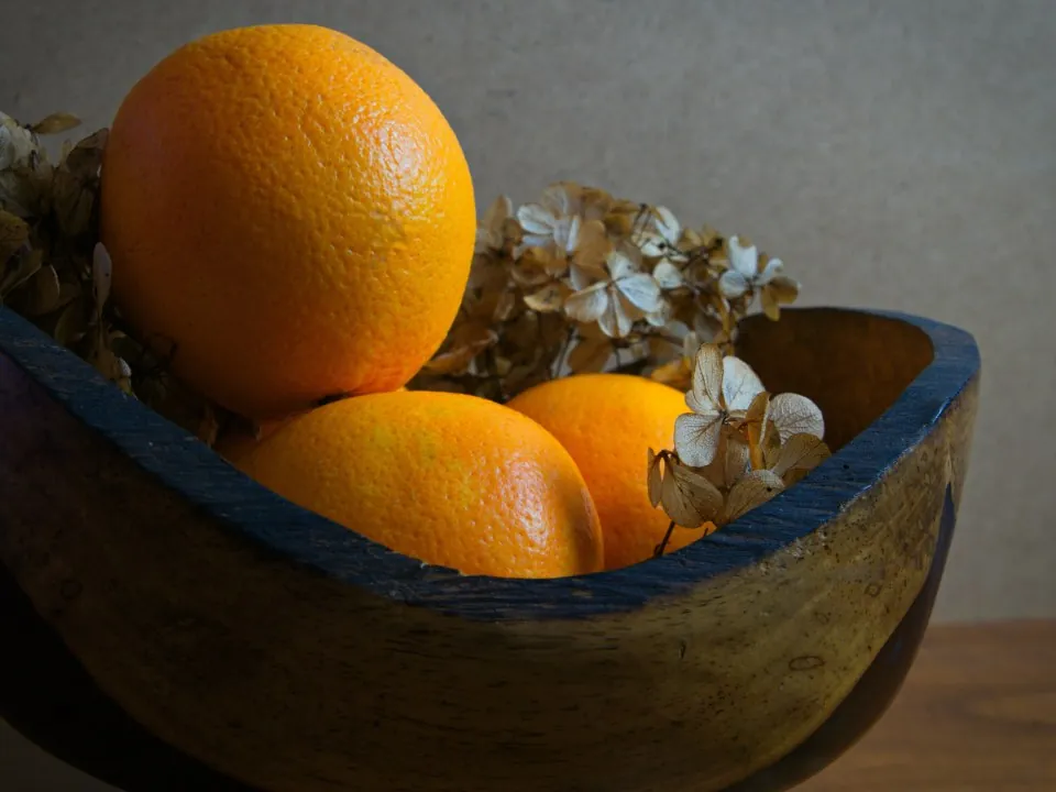 Carved Wood Fruit Bowl