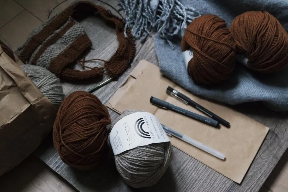 Earth-Tone Yarn Skeins, Set of 6