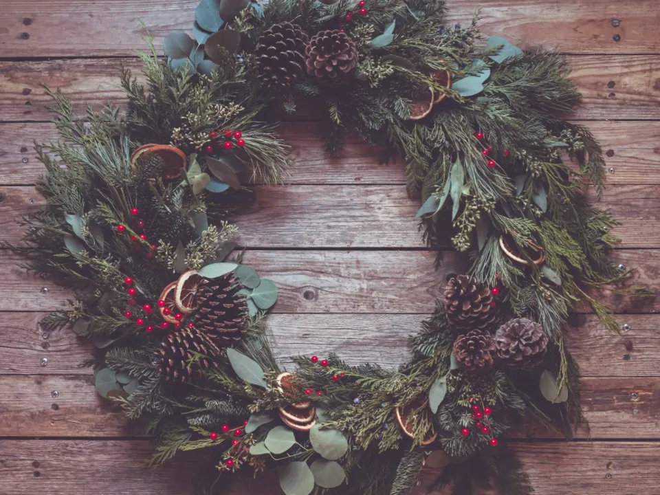 Eucalyptus & Pine Wreath with Dried Orange