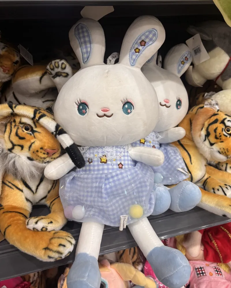 Gingham Dress Bunny Plush