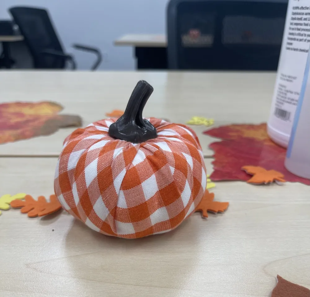 Gingham Fabric Pumpkin