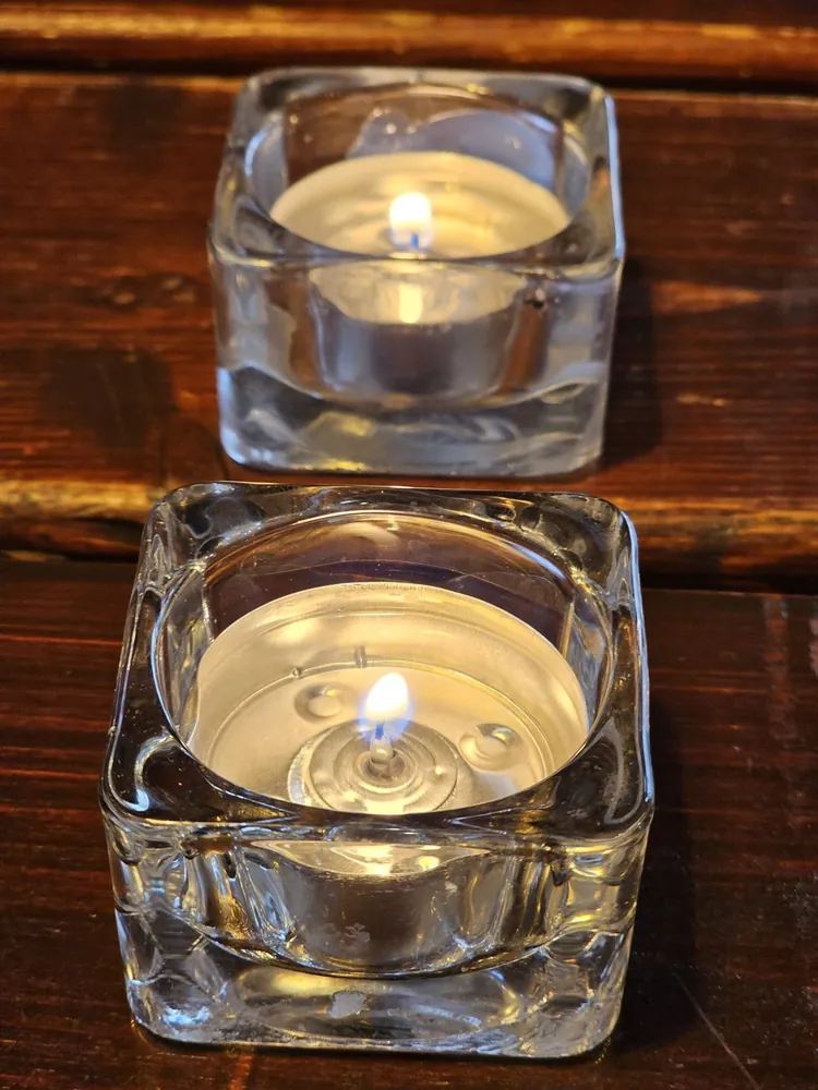 Glass Cube Tealight Holders, Set of 4