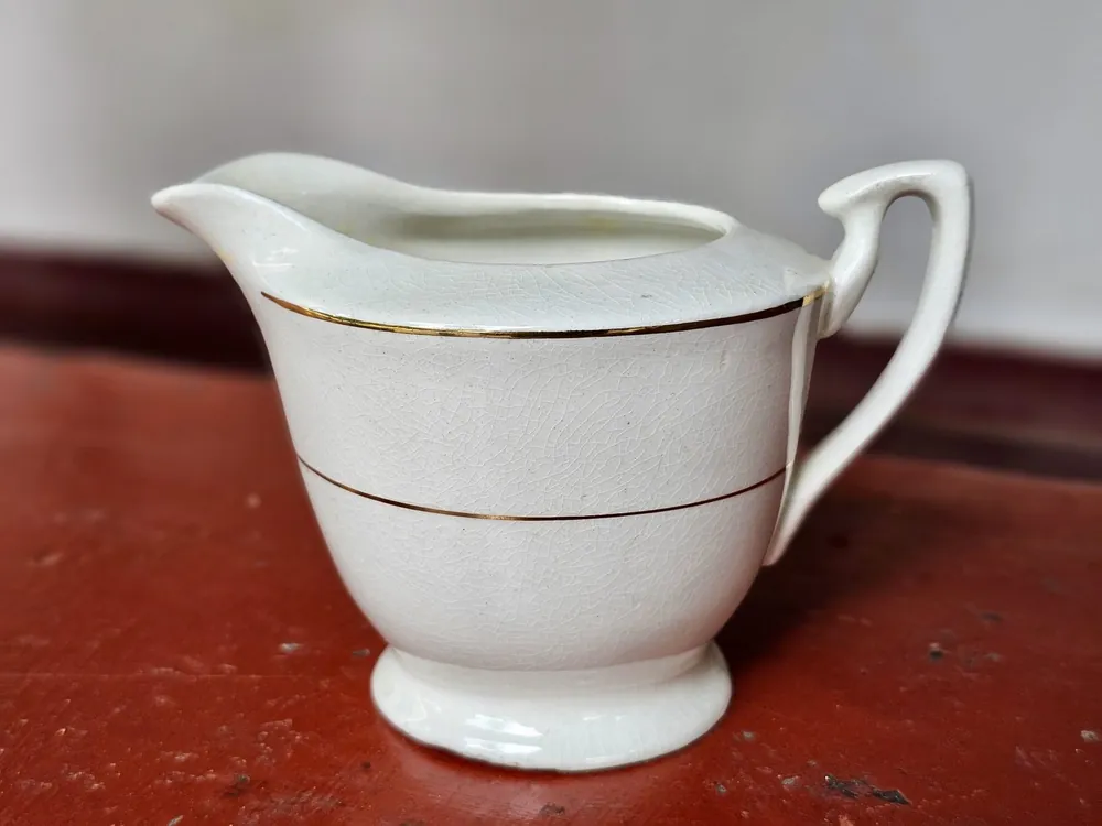 Gold-Rimmed Porcelain Creamer