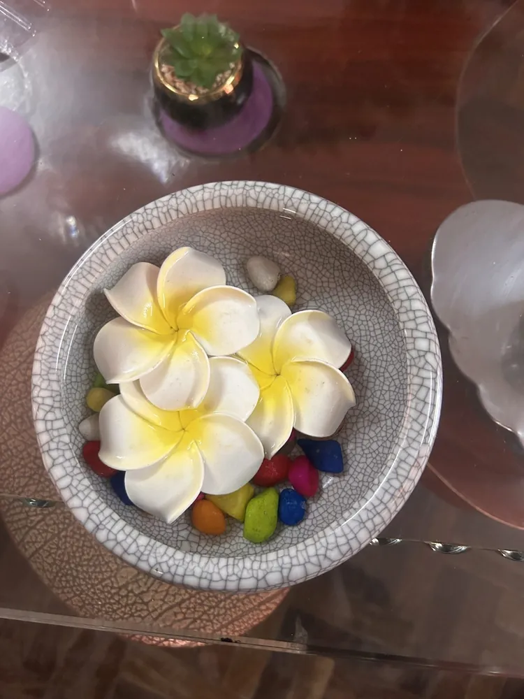 Hammered Silver Floating Flower Bowl