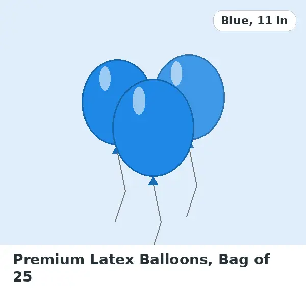 Premium Latex Balloons, Bag of 25 - Blue, 11 in