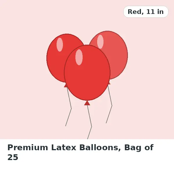 Premium Latex Balloons, Bag of 25
