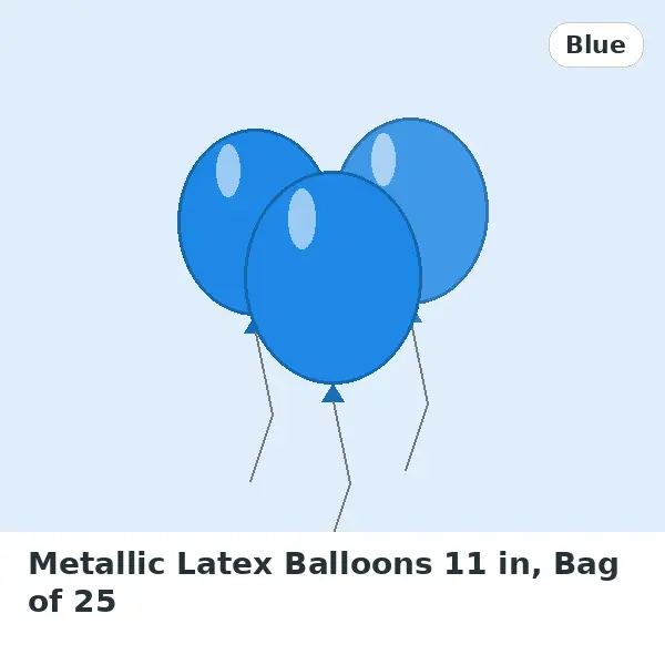 Metallic Latex Balloons 11 in, Bag of 25 - Blue