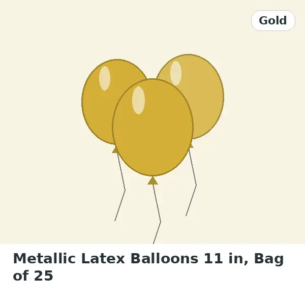 Metallic Latex Balloons 11 in, Bag of 25
