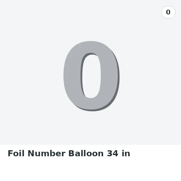 Foil Number Balloon 34 in - 0, Silver