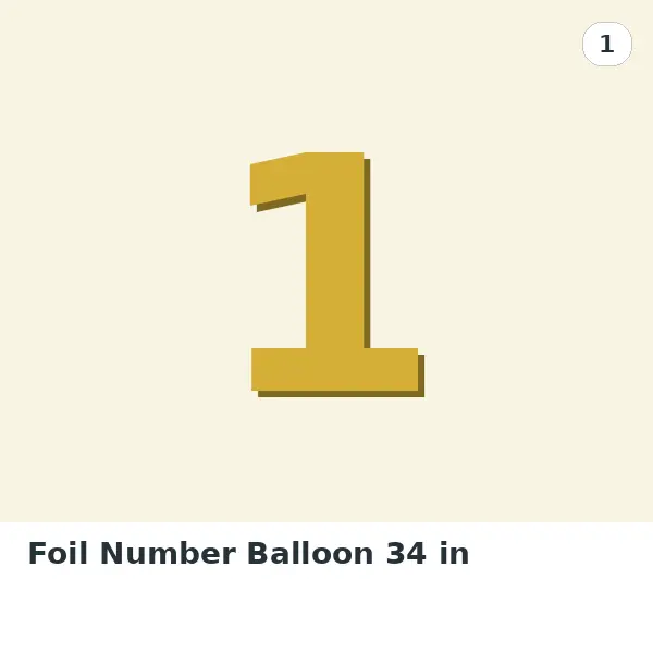 Foil Number Balloon 34 in - 1, Gold