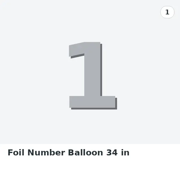 Foil Number Balloon 34 in - 1, Silver