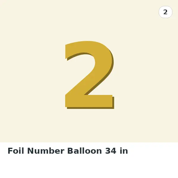 Foil Number Balloon 34 in - 2, Gold