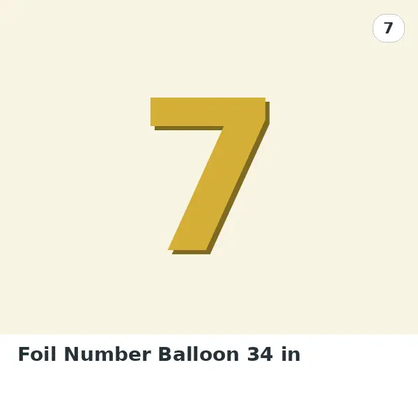 Foil Number Balloon 34 in - 7, Gold
