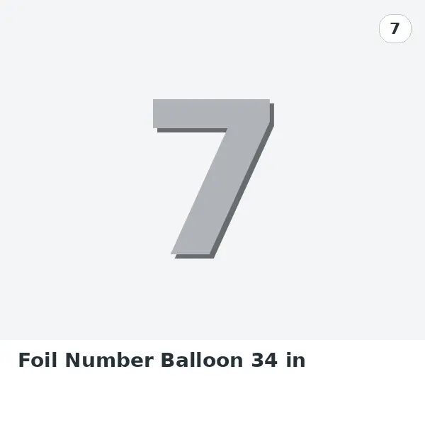 Foil Number Balloon 34 in - 7, Silver