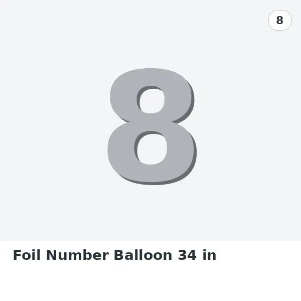 Foil Number Balloon 34 in - 8, Silver