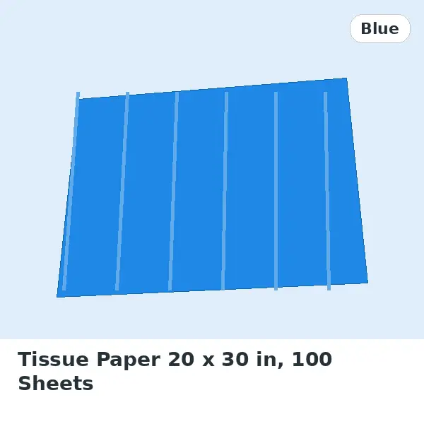Tissue Paper 20 x 30 in, 100 Sheets - Blue
