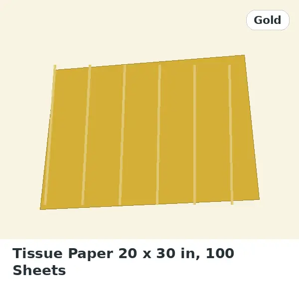 Tissue Paper 20 x 30 in, 100 Sheets - Gold