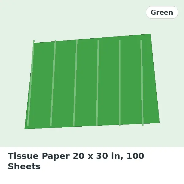 Tissue Paper 20 x 30 in, 100 Sheets - Green
