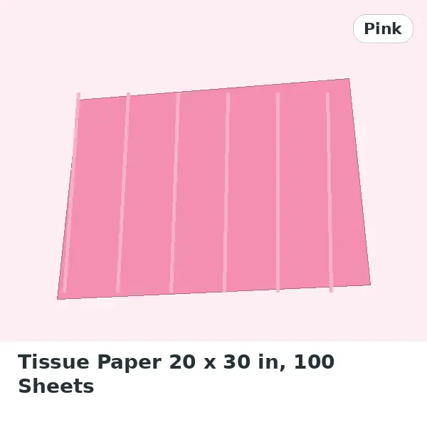Tissue Paper 20 x 30 in, 100 Sheets - Pink