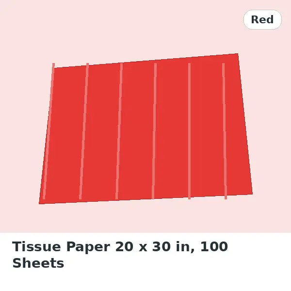 Tissue Paper 20 x 30 in, 100 Sheets - Red