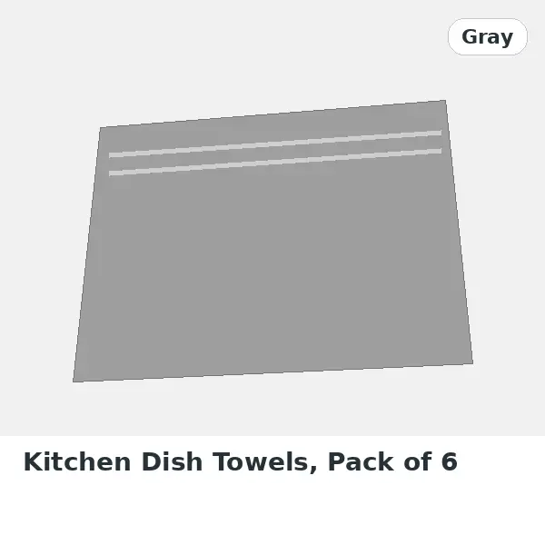 Kitchen Dish Towels, Pack of 6 - Gray