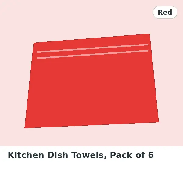Kitchen Dish Towels, Pack of 6 - Red