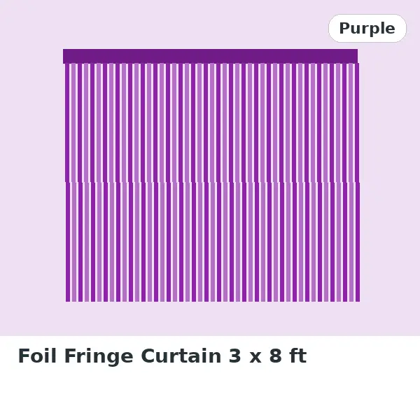 Foil Fringe Curtain 3 x 8 ft - Purple