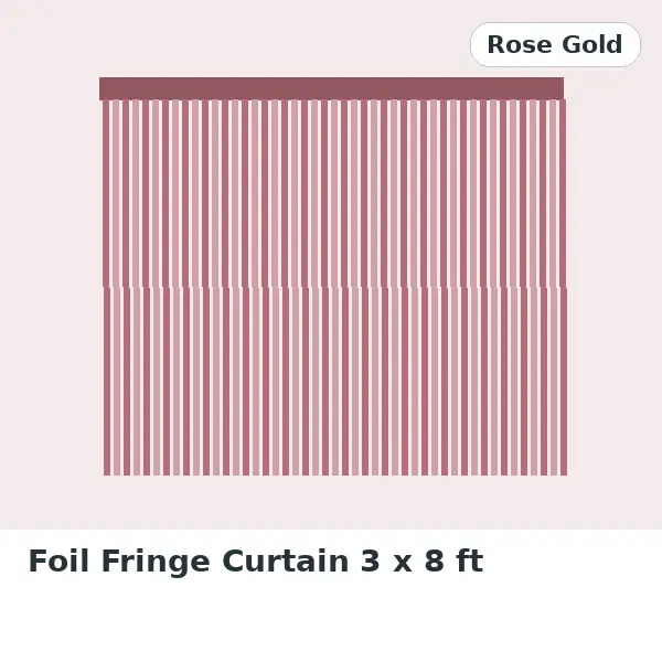 Foil Fringe Curtain 3 x 8 ft - Rose Gold