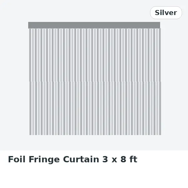 Foil Fringe Curtain 3 x 8 ft - Silver