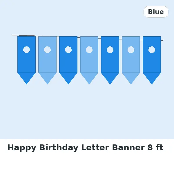 Happy Birthday Letter Banner 8 ft - Blue