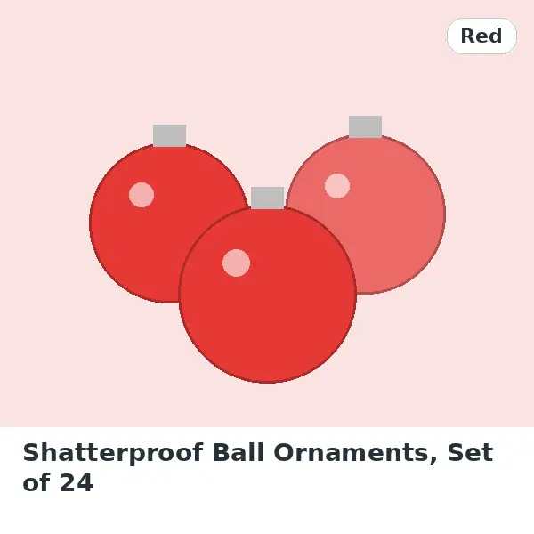 Shatterproof Ball Ornaments, Set of 24