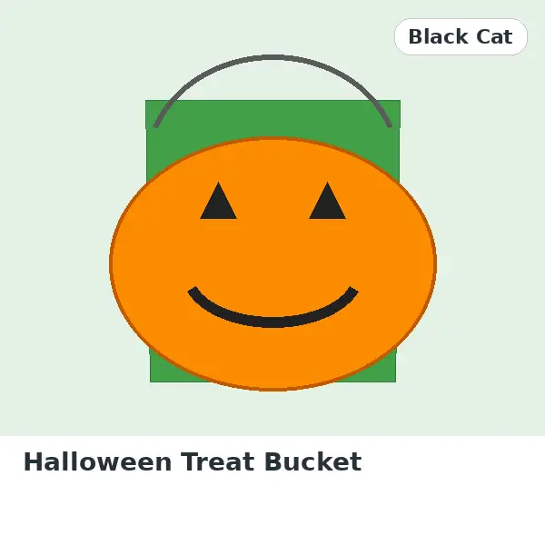 Halloween Treat Bucket - Black Cat
