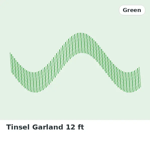Tinsel Garland 12 ft - Green