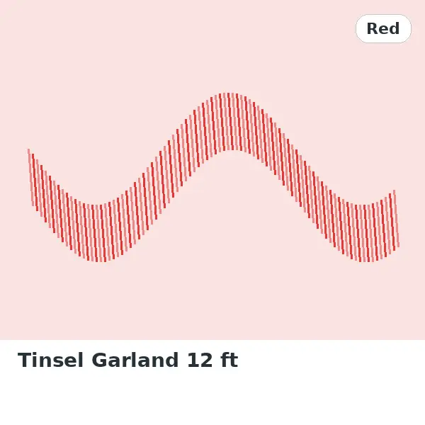 Tinsel Garland 12 ft - Red