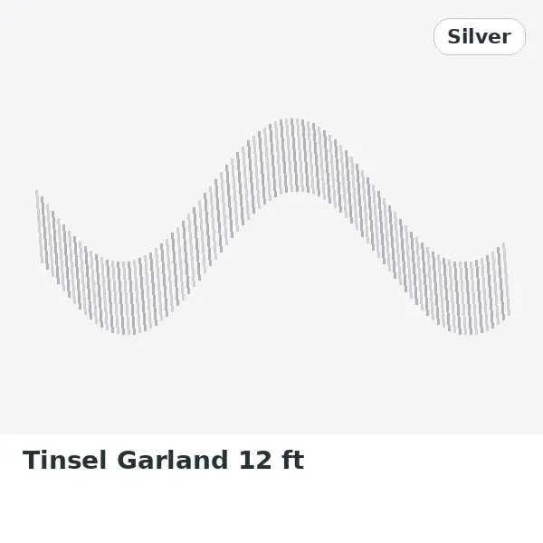 Tinsel Garland 12 ft - Silver