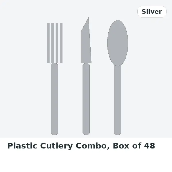 Plastic Cutlery Combo, Box of 48