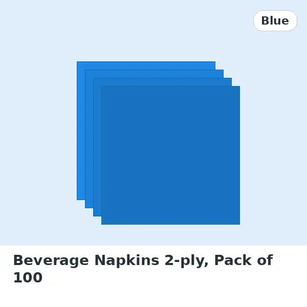 Beverage Napkins 2-ply, Pack of 100 - Blue