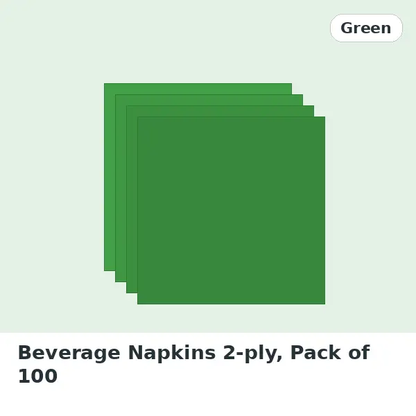 Beverage Napkins 2-ply, Pack of 100 - Green
