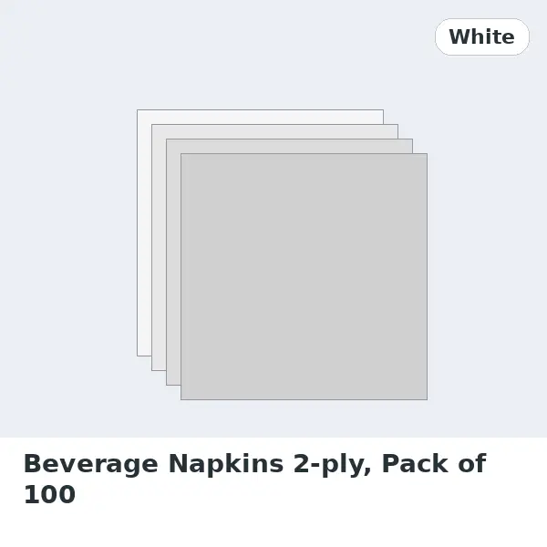 Beverage Napkins 2-ply, Pack of 100