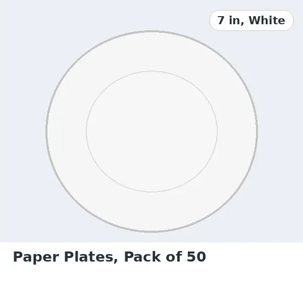 Paper Plates, Pack of 50