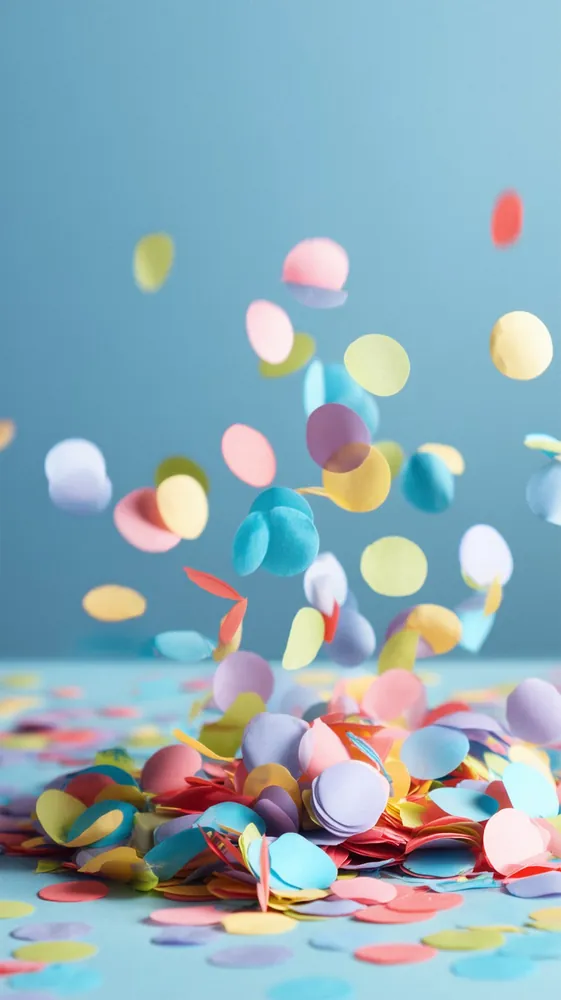 Multicolor Round Confetti, 8 oz