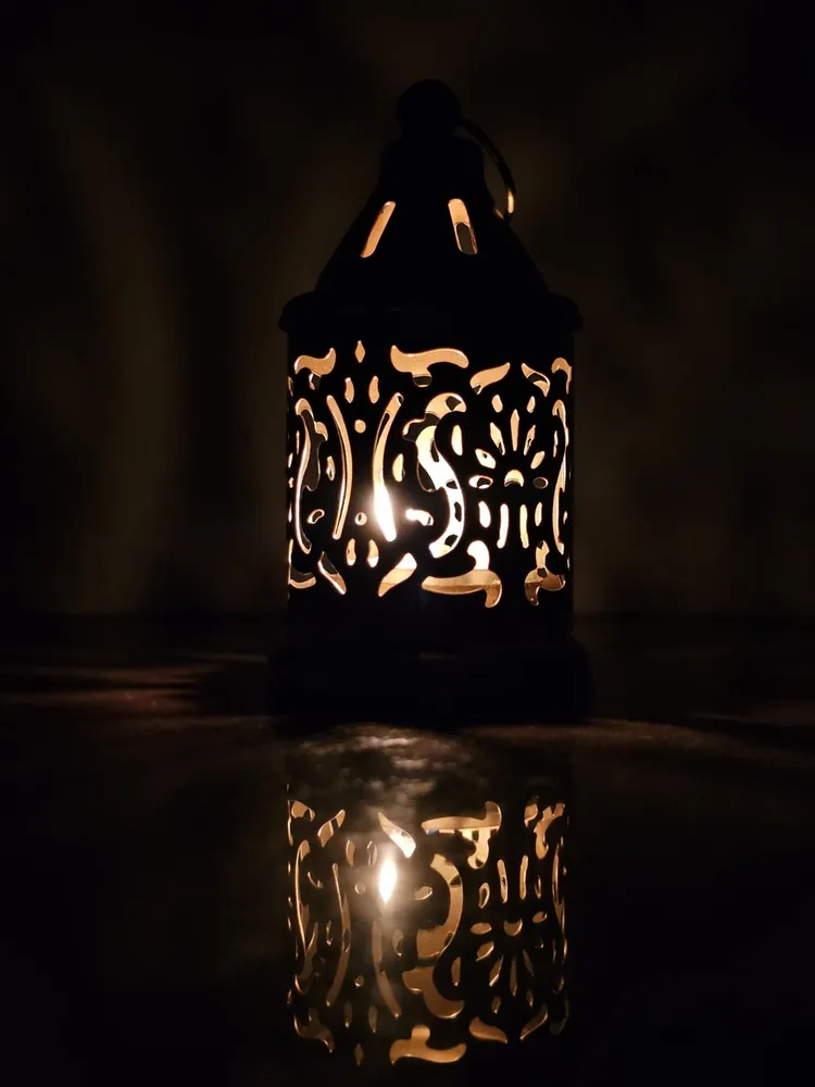 Punched Metal Candle Lantern, Small