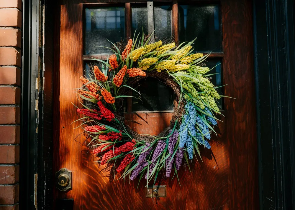 Rainbow Harvest Wreath