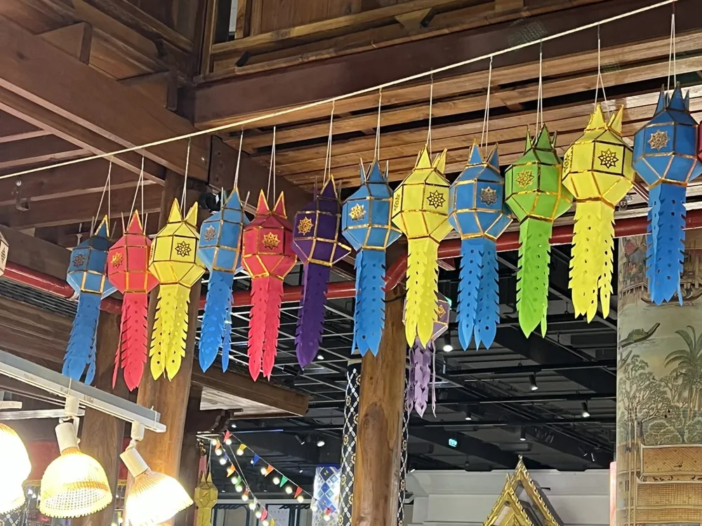 Rainbow Tassel Lantern Garland