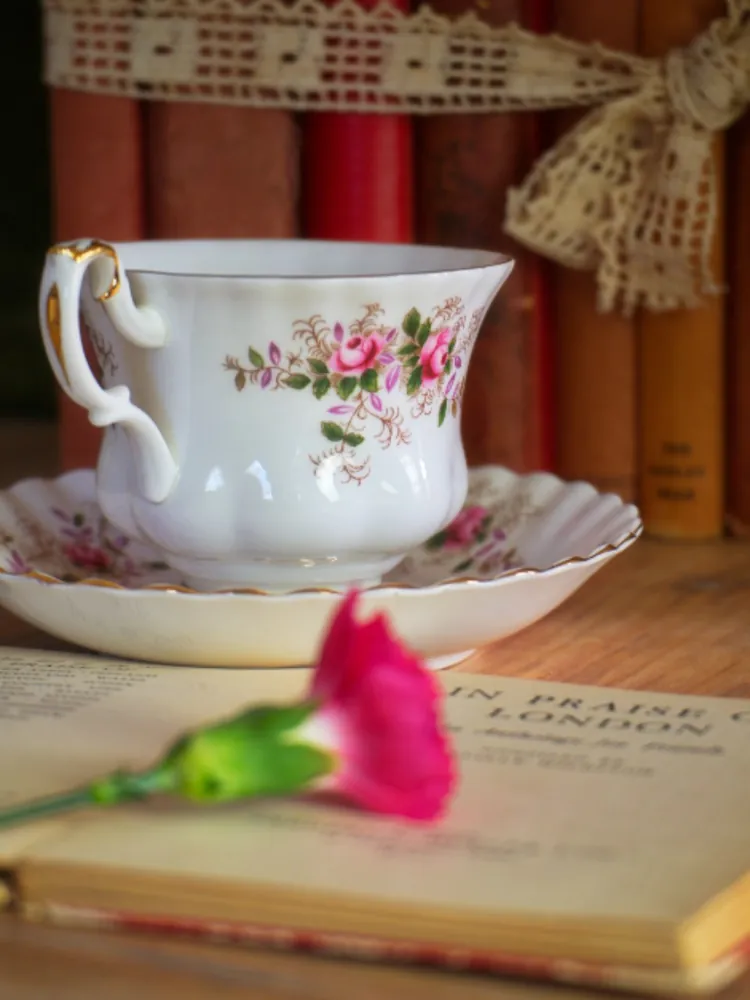 Rosebud Bone China Teacup & Saucer
