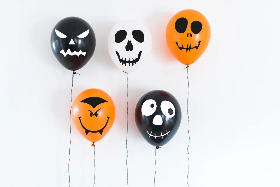 Spooky Face Balloons, Pack of 10
