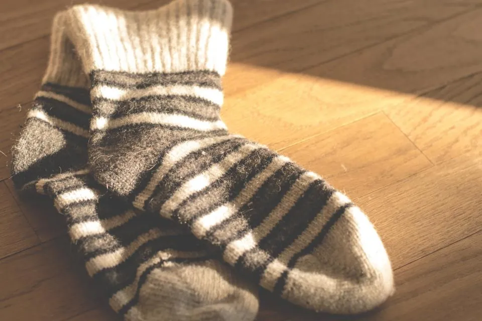 Striped Wool Socks, Pair