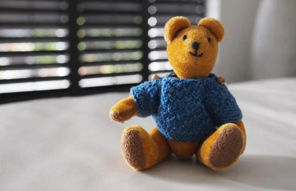 Teddy in Blue Knit Sweater