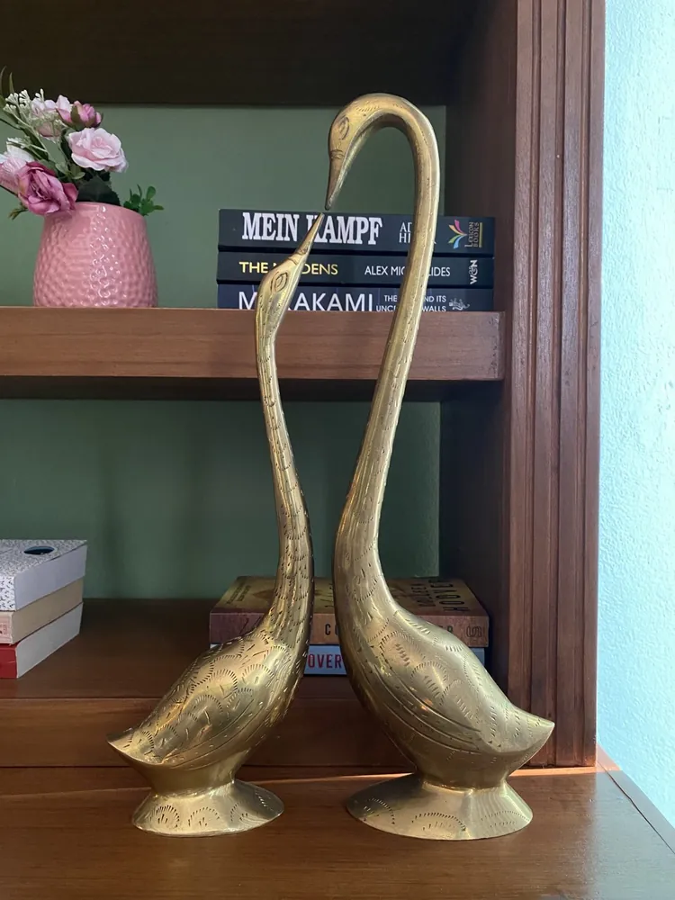 Brass Swan Pair
