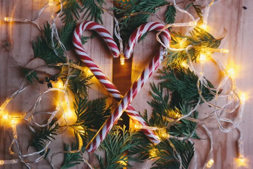 Candy Cane Heart Wall Hanging with Lights